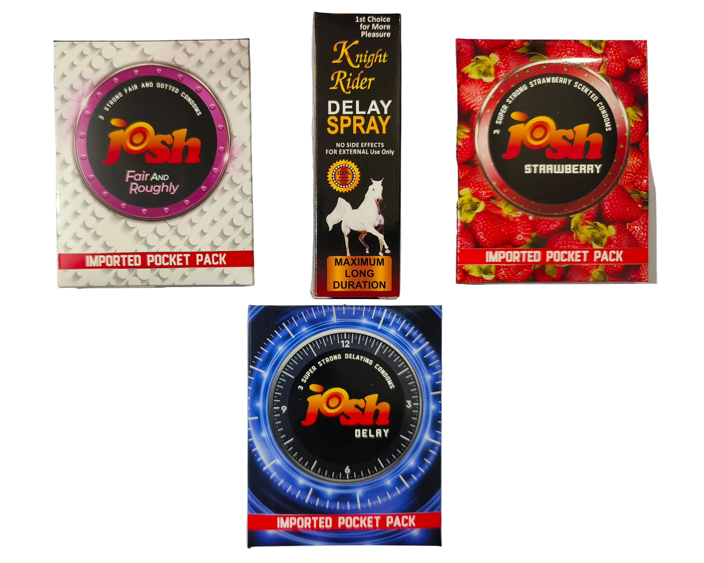 3 Delay + 3 flavored +3 Dotted Condom +1 night Rider Spray